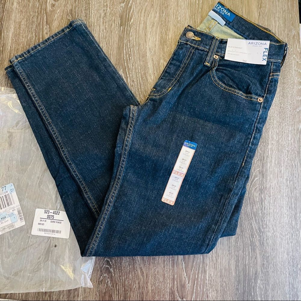 Mens Arizona Jeans Slim Straight fit, Dark Wash Size: 28W 30L, NWT
